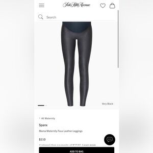 SPANX maternity faux leather leggings new